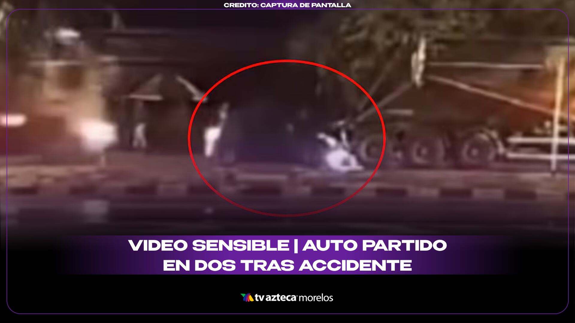 VIDEO SENSIBLE | Auto partido en dos tras accidente