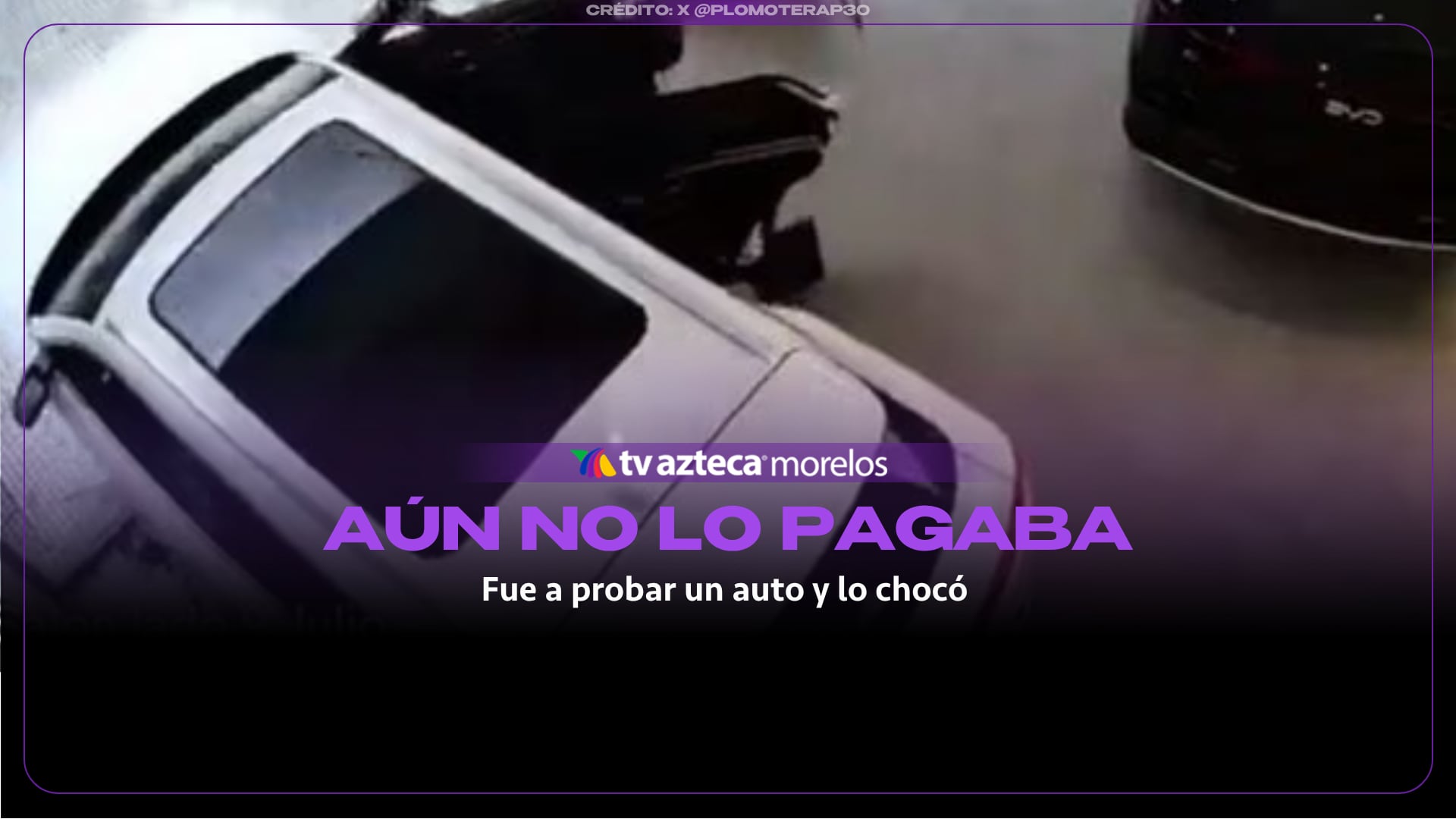 Fue a probar un auto y lo chocó en la concesionaria