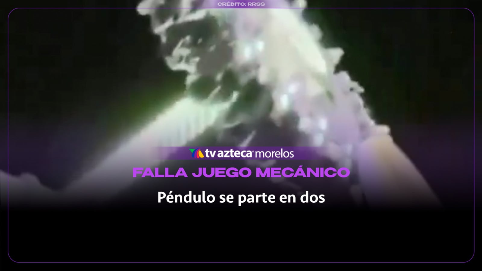 ¡Pánico en parque de diversiones! Péndulo gigante se parte en dos