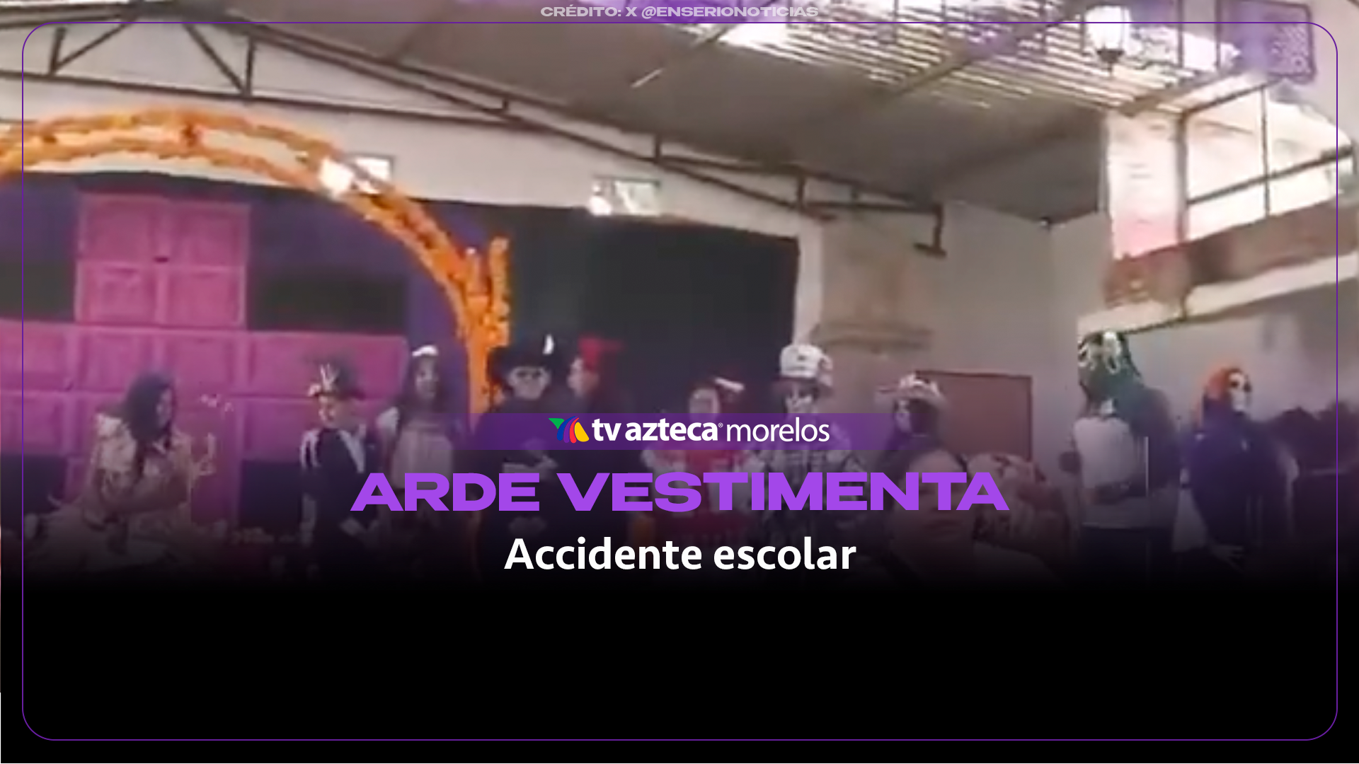 VIDEO FUERTE | Accidente escolar durante evento de día de Muertos