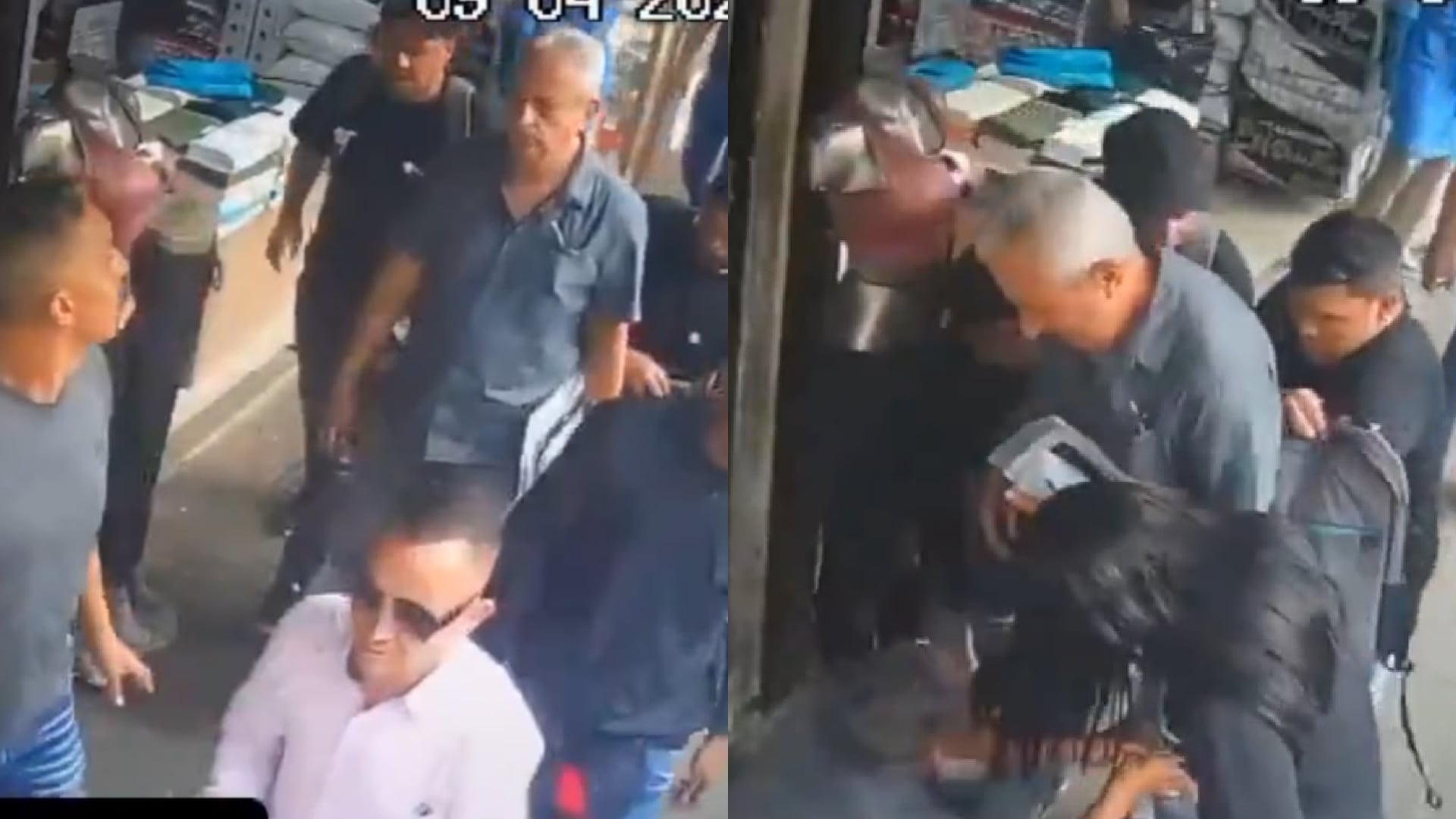 VIDEO | Cámara de seguridad capta modus operandi de asalto en pleno centro de la ciudad; al menos 4 personas participaron