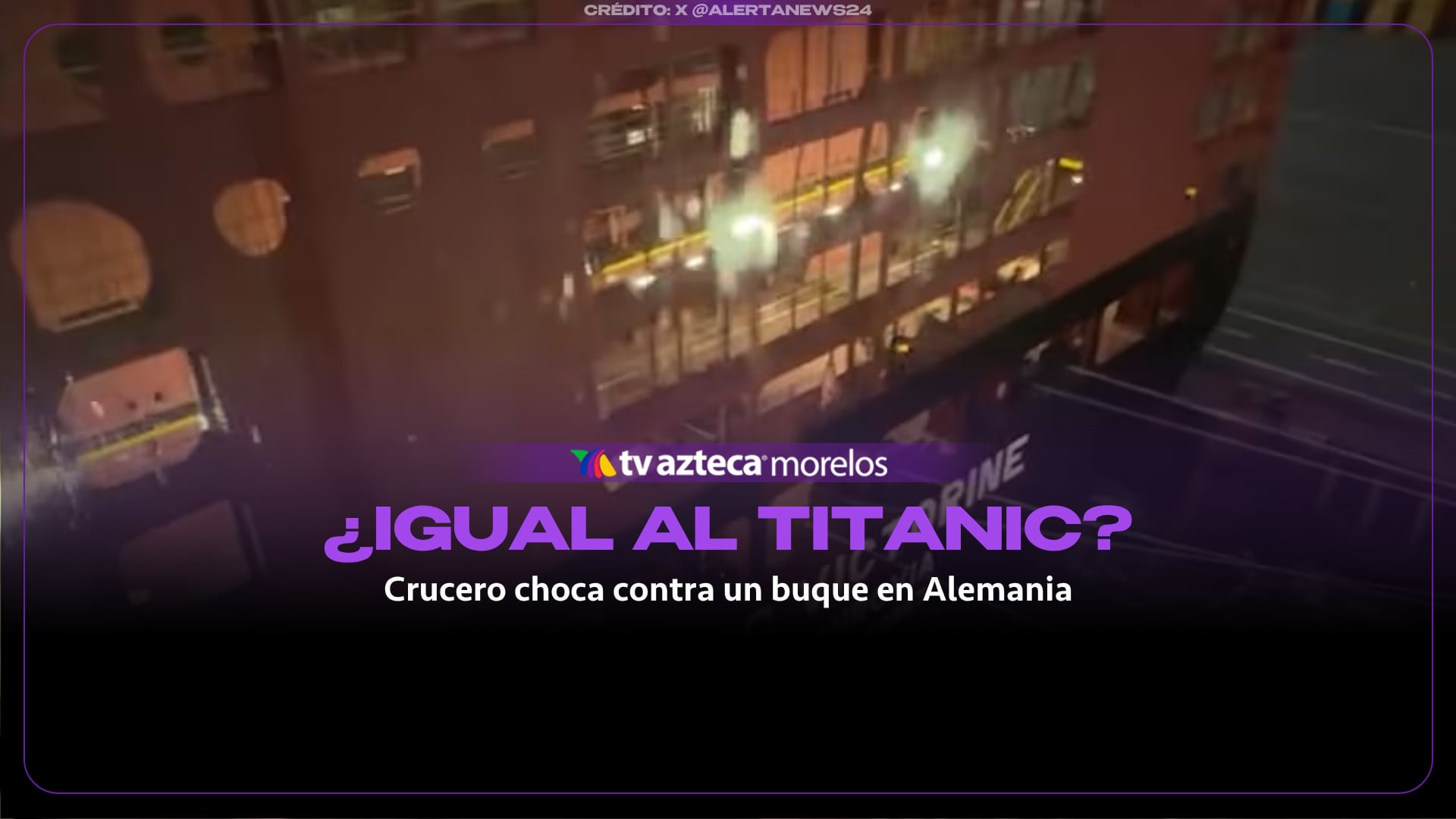 Crucero choca contra un buque portacontenedores en Alemania