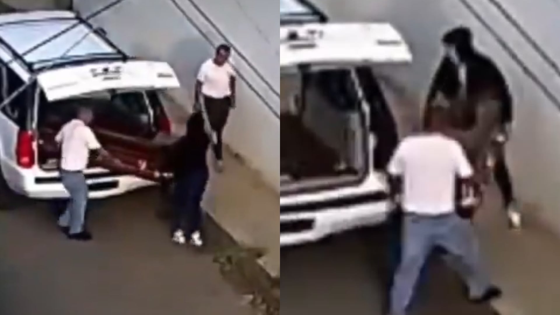 VIDEO | Abandonan ataúd en plena calle; cámara de seguridad exhibe situación 
