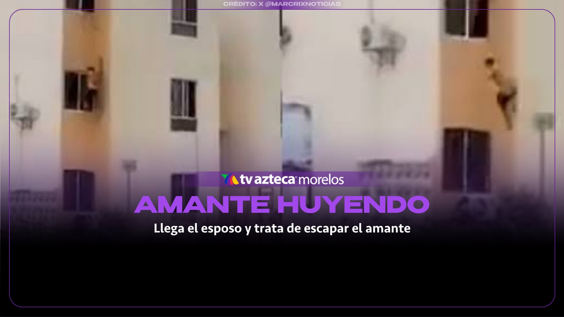 Llega el esposo y trata de escapar por la ventana: todo termina en una caída